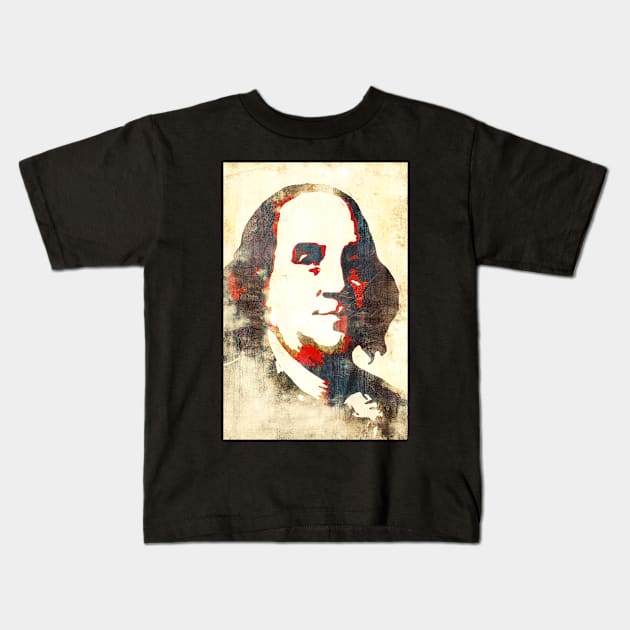 Benjamin Franklin Kids T-Shirt by Nerd_art